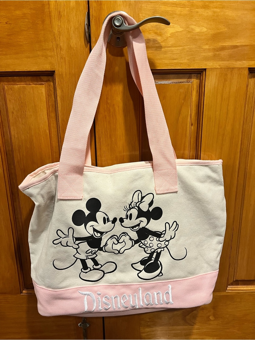 Disney Pink & Cream Mickey and Minnie Canvas Tote
